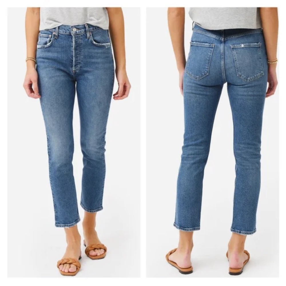 Agolde Riley High Rise Straight Crop Jeans Size 26